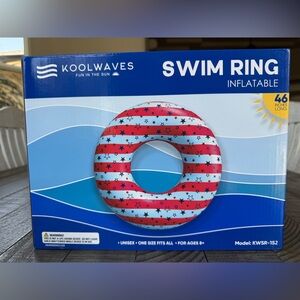 Koolwaves - 4th of July Stars & 
Stripes Swim Tube Ring Float (NEW)